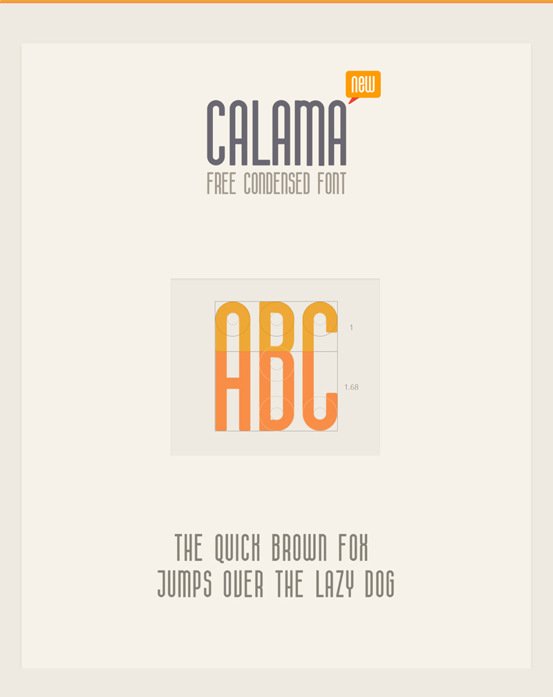 Шрифт Calama - конденсированный шрифт