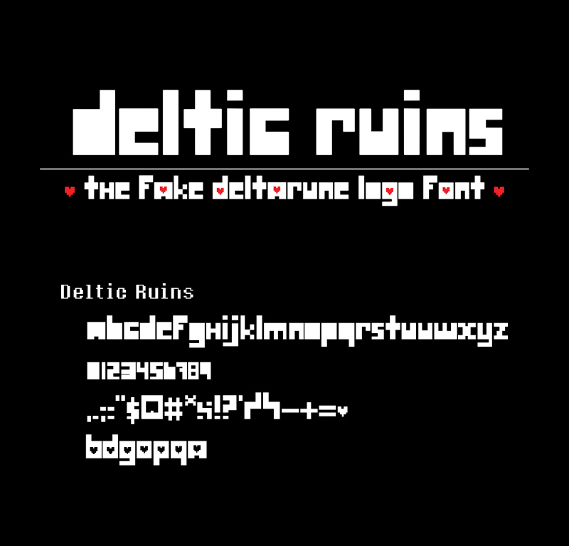 デルティック遺跡：Deltaruneのロゴフォント