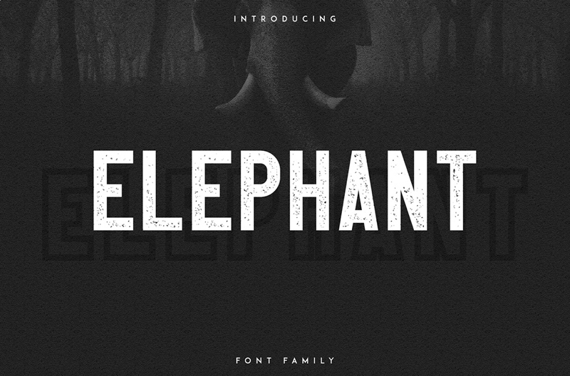 Famille de polices d'éléphant - Version de contour