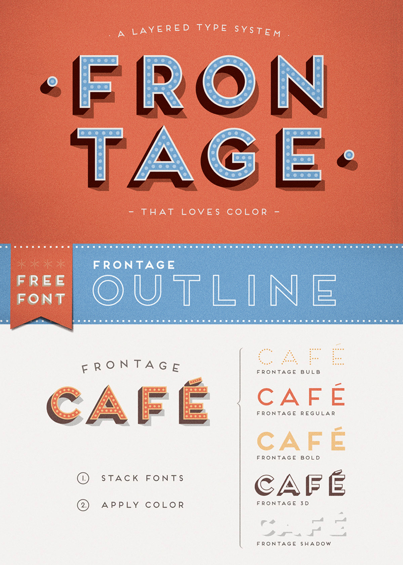 Frontage Font – Decorative Outline Typeface
