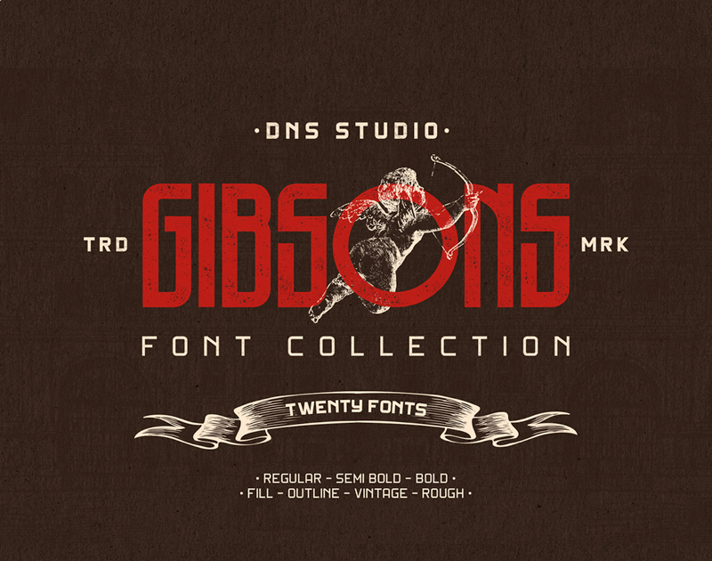 Коллекция шрифтов Gibsons
