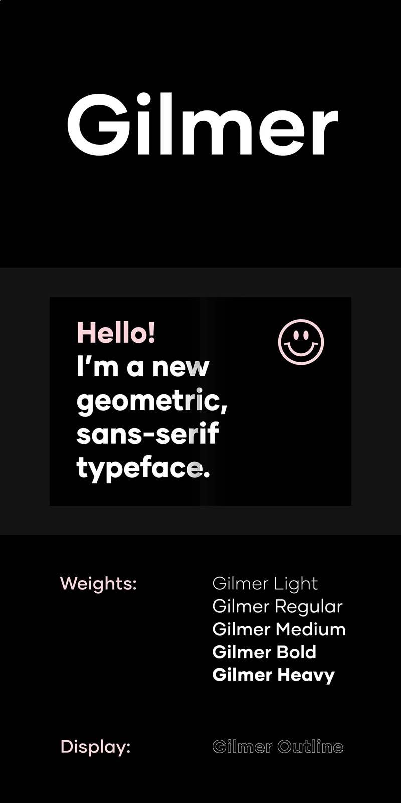 Gilmer -Schriftfamilie - minimalistische geometrische Schriftart