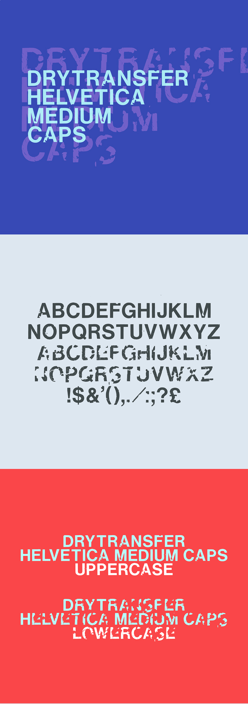 Tipo LRC - Capas medianas de DryTransfer Helvetica