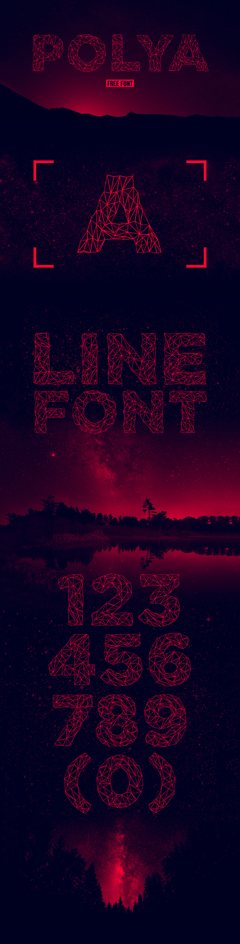 Polya Font - Polygon Line Typeface