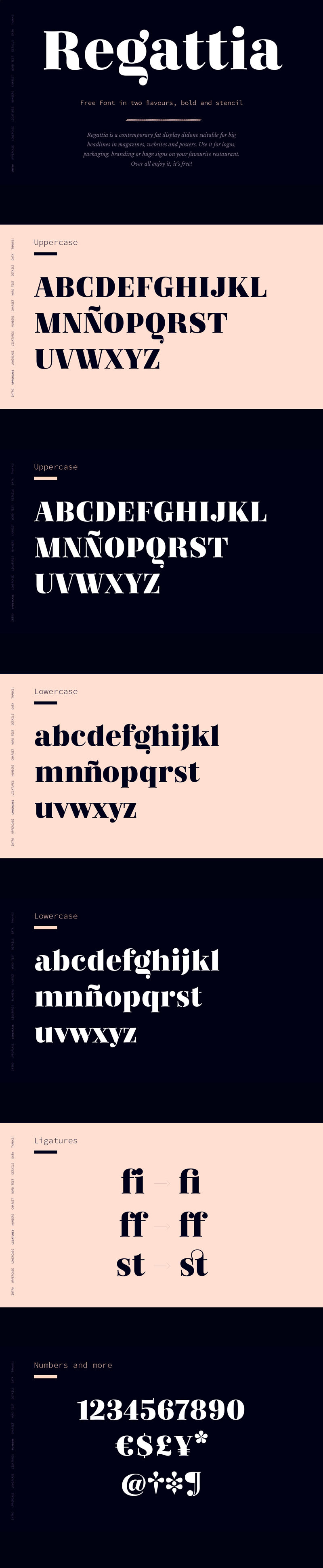 Fuente de Regattia - Typeface de serif gratuito
