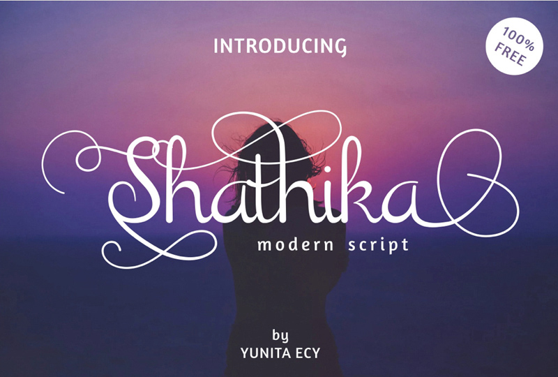 Шрифт Shathika - современный шрифт сценария