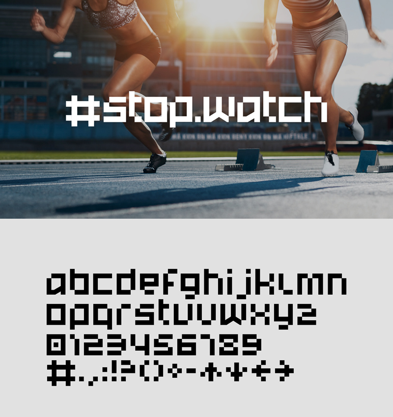Stoppwatch -Schriftart - Sportwesen