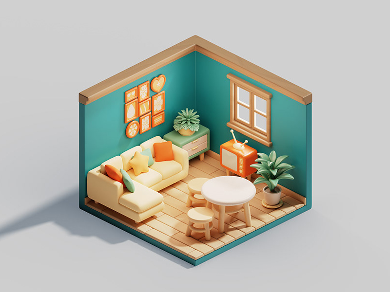 Isometric Room Illustration