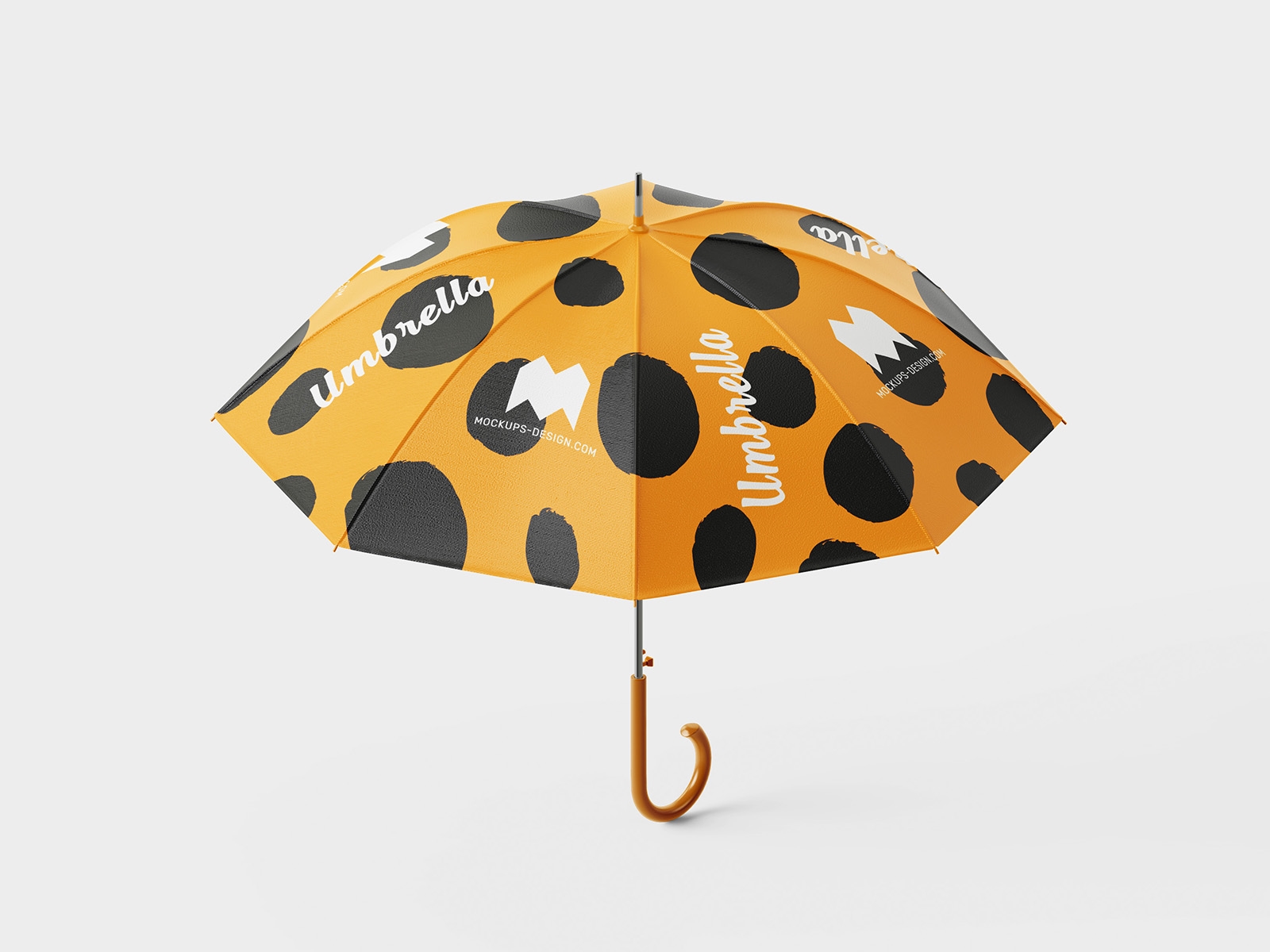 4 Mockups des Regenschirms in verschiedenen Ansichten