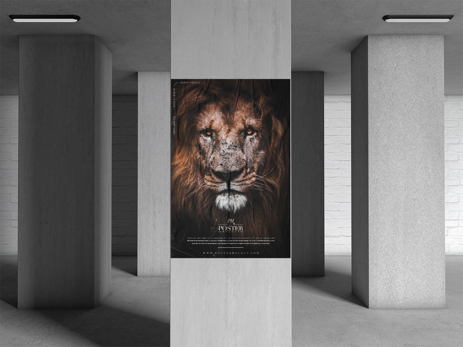 Untergrund -Säulen -Poster -Mockup PSD