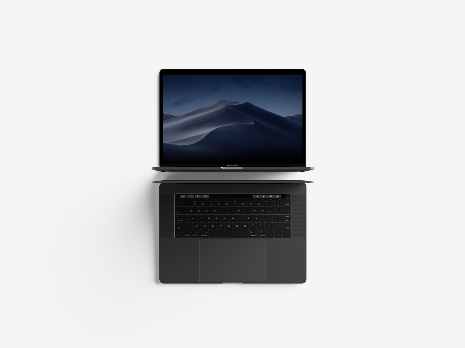 Moderne Top View MacBook Pro Mockup