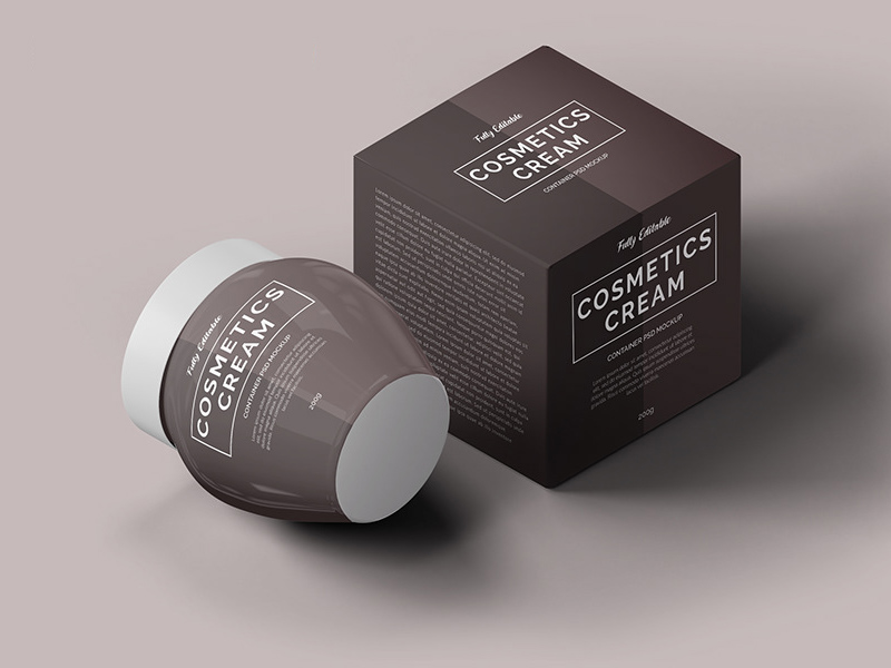Cosmetics Cream Container Mockup - PSD gratuit