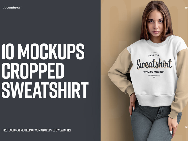 Crop Top Sweatshirt Mockup - kostenlose PSD