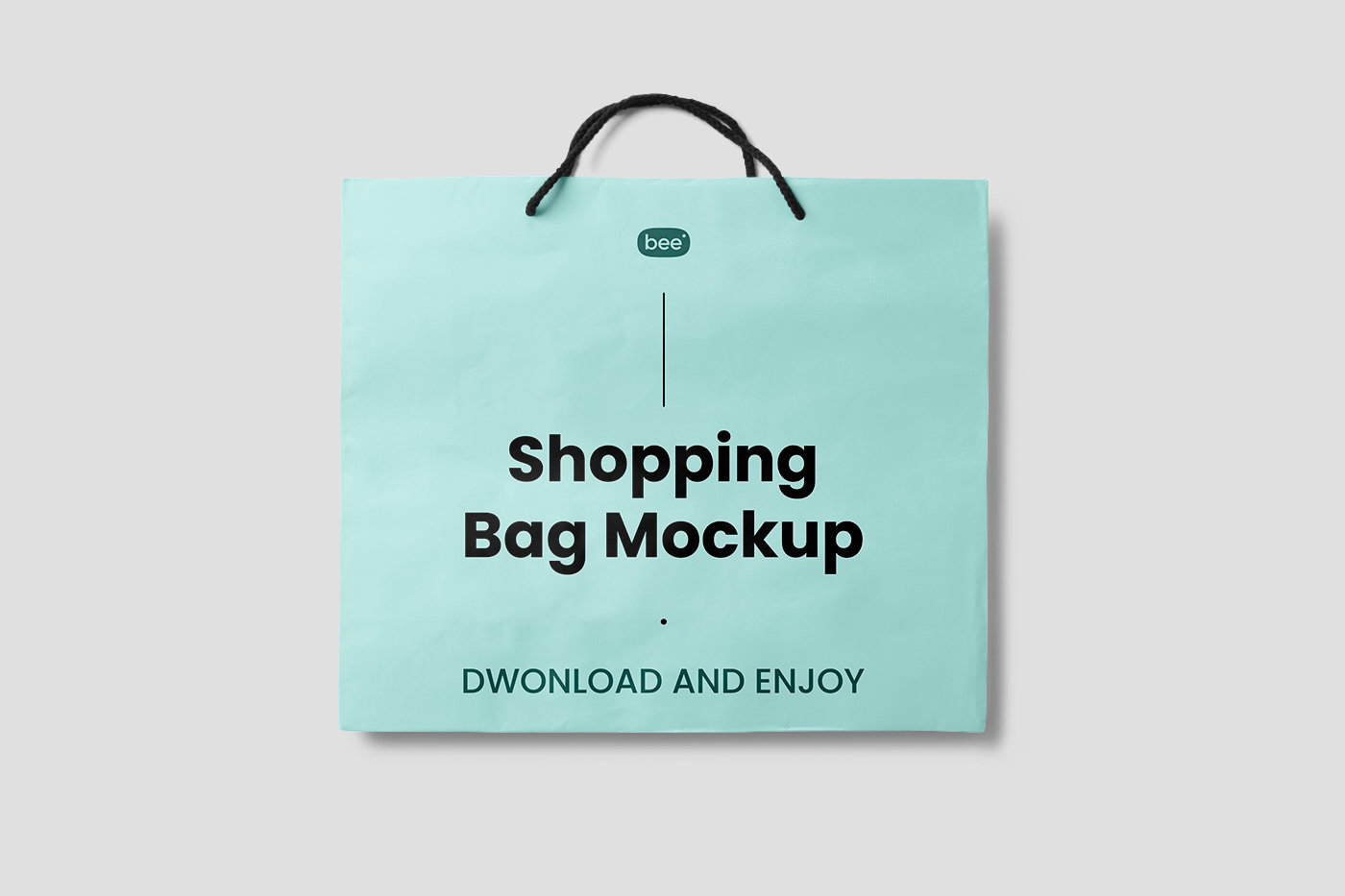 Front View of Square Shopping Bag Mockup
