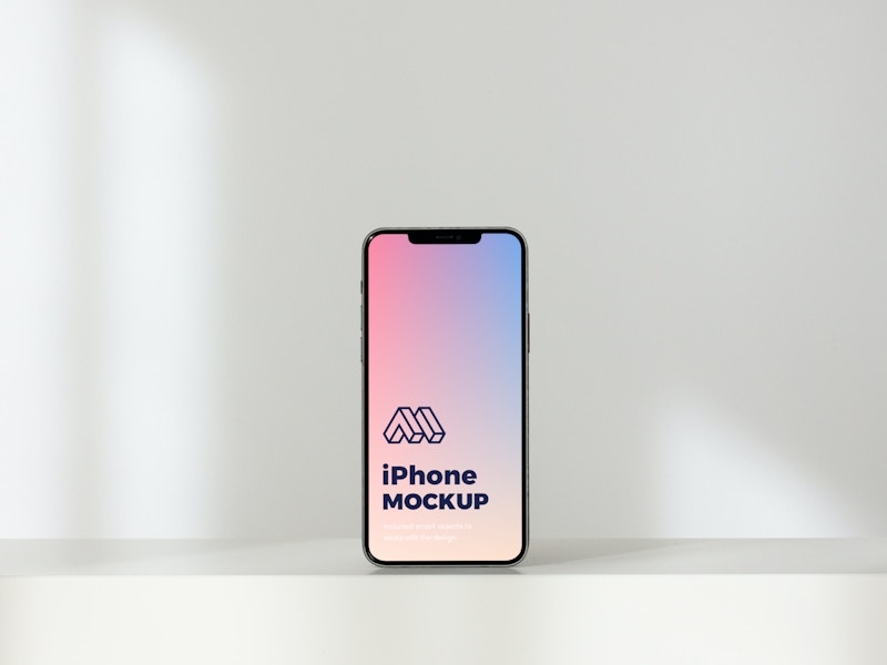 Vorderansicht des stehenden iPhone Mockup