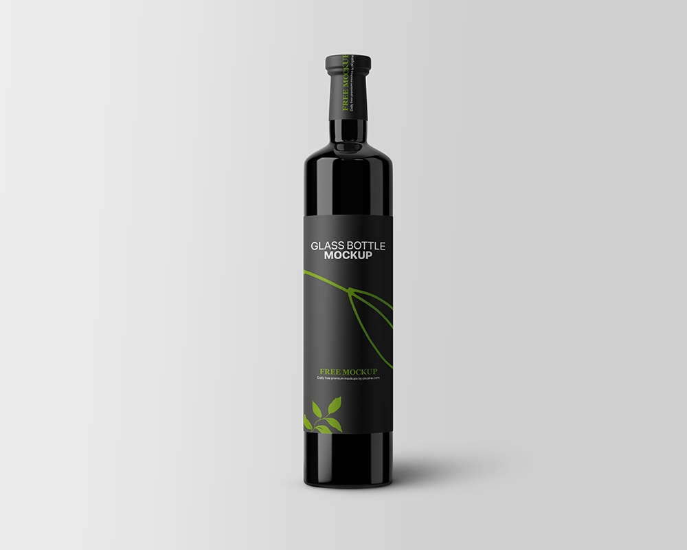 Front View of Wine Glass Bottle Mockup