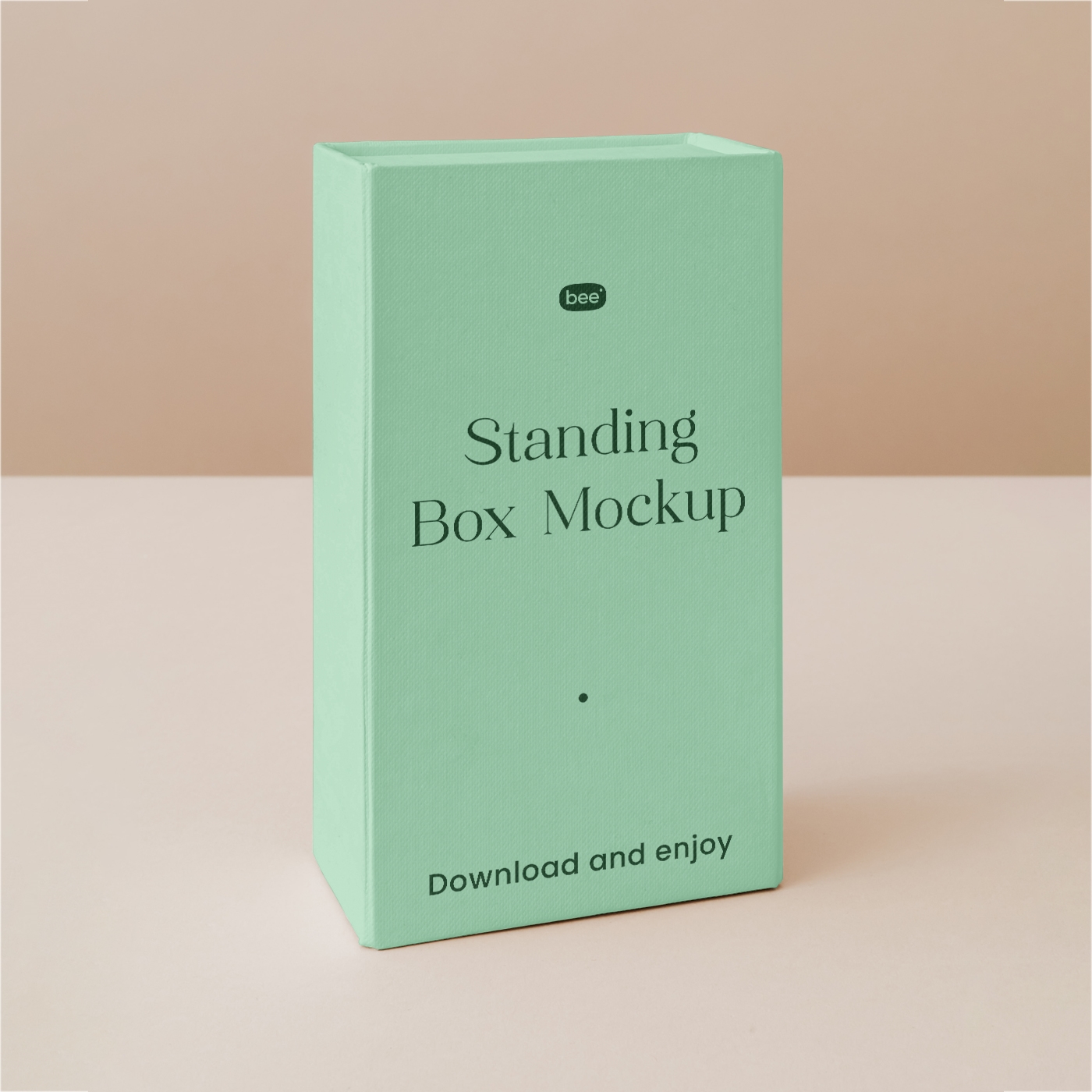 Perspective View of Vertical Standing Box Mockup