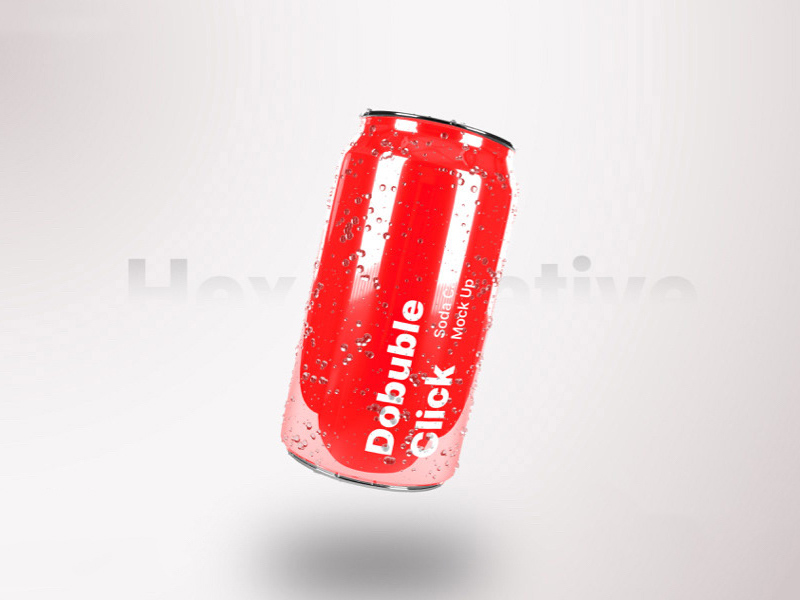 Free Soda Can Mockup PSD 