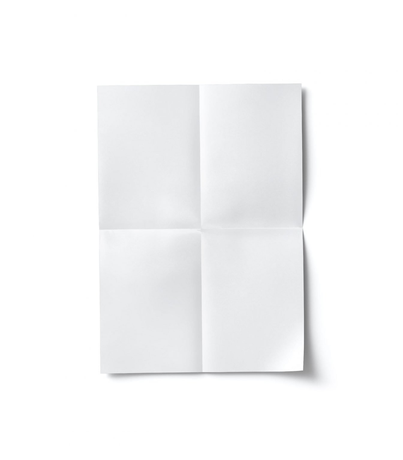 折り畳まれた紙のモックアップの一番のビュー