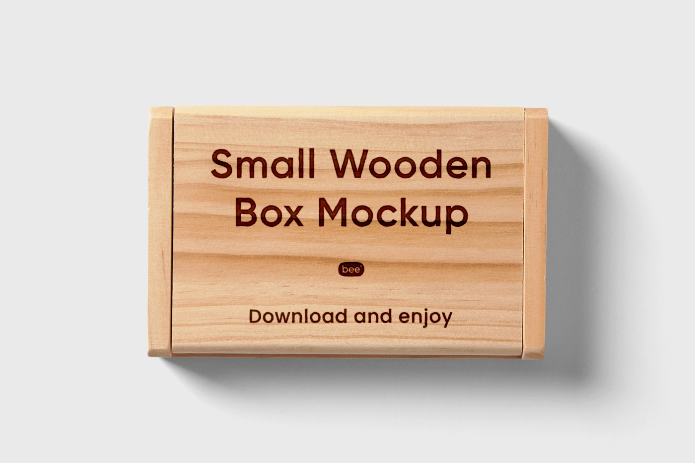 Vista superior de una simple maqueta de caja de madera simple