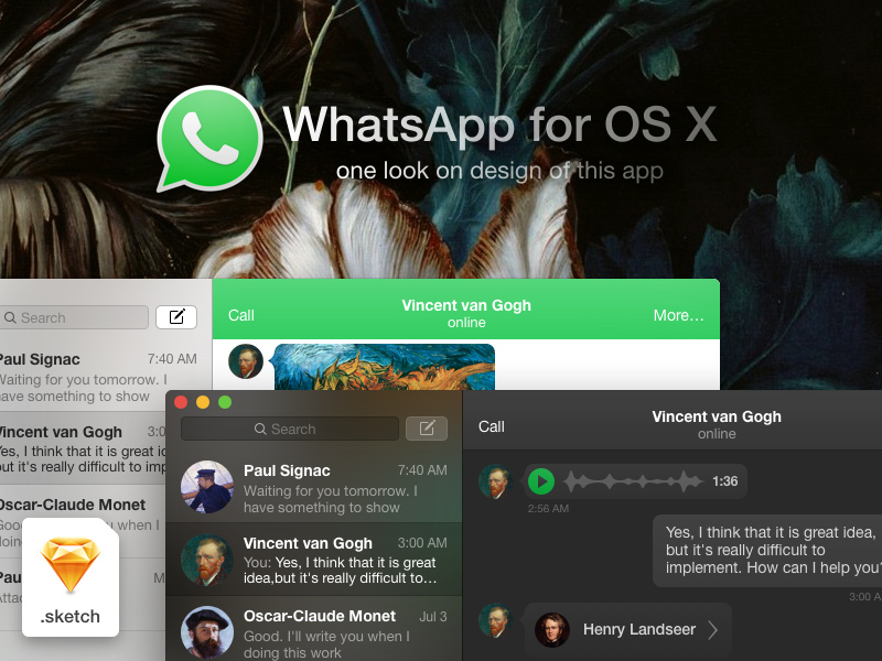 Diseño de WhatsApp para OS X