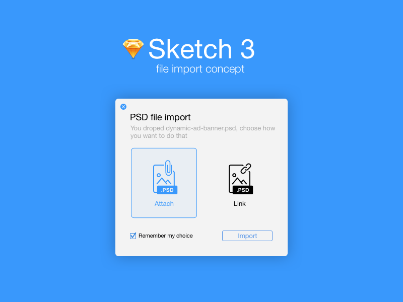 Sketch アプリ ファイルのインポートコンセプト