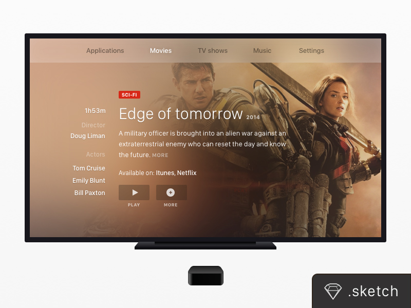 TV-Bildschirm + Apple TV