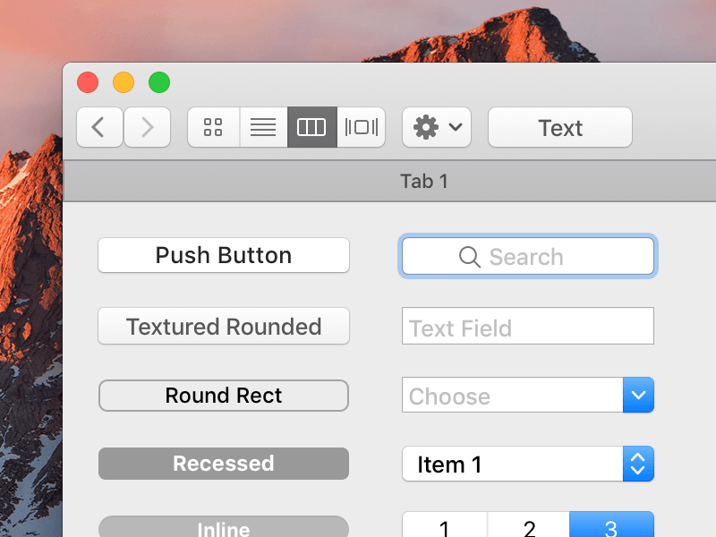 kit d’interface utilisateur macOS Sierra pour croquis