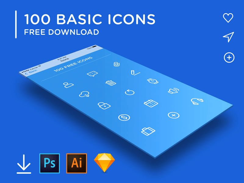 Ensemble de 100 icônes de base