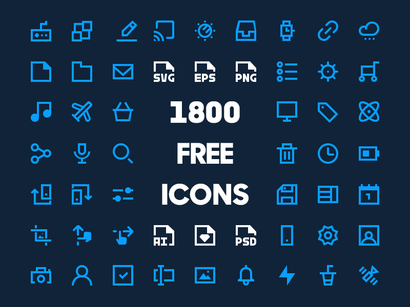 Pack d’icônes minimal gratuit de 1800