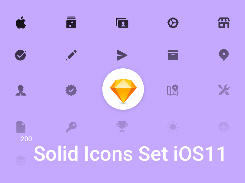 200 solide Icons