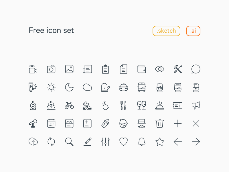 20×20 Line Icons Set