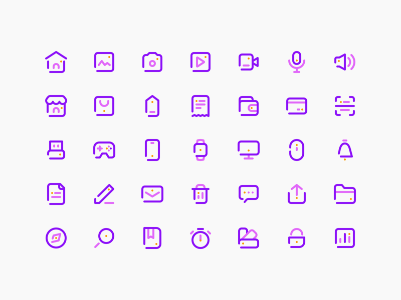 35 Iconos de línea simple