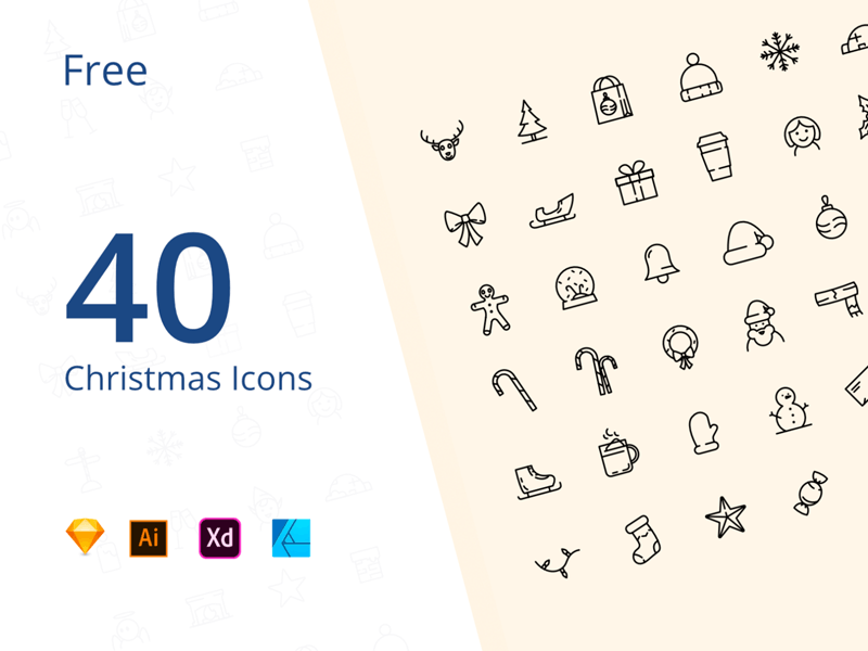 40 icônes de Noël pour 2019