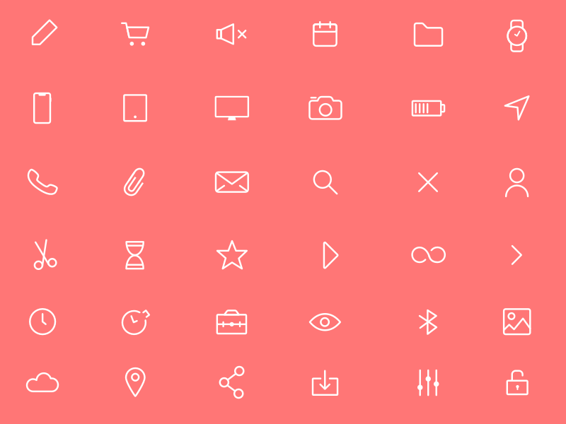 40 Line Icons Sketch Resource
