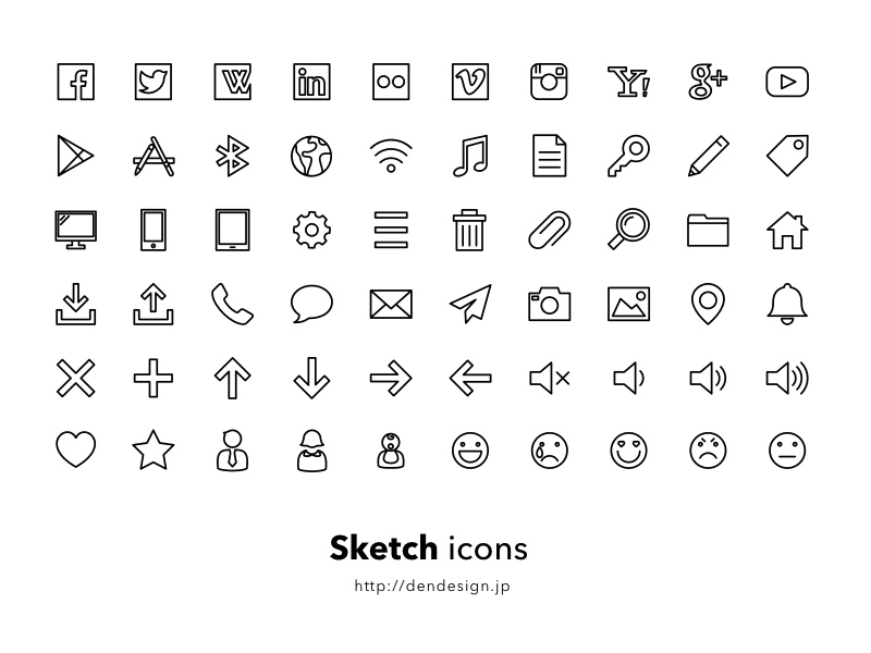 Paquete de iconos de línea para boceto