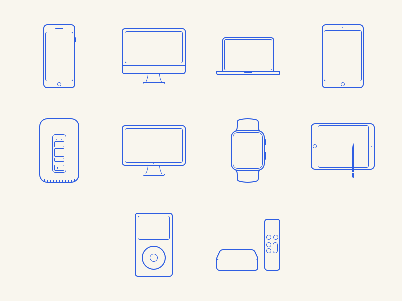 Conjunto de iconos de dispositivos Apple