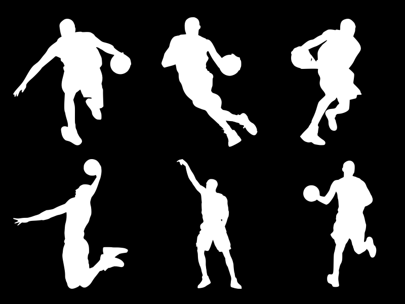 Ressource d’esquisse de silhouette de joueur de basket-ball