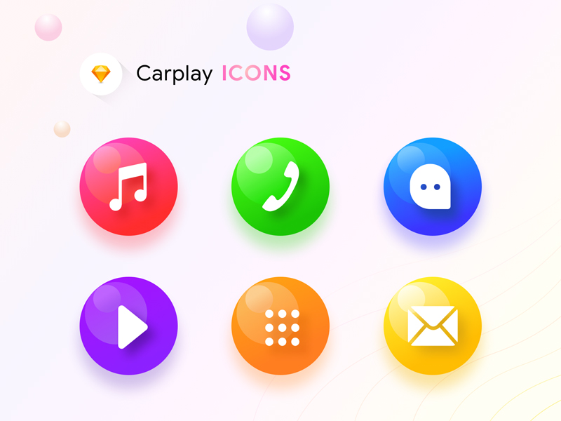 Glänzende CarPlay Icons