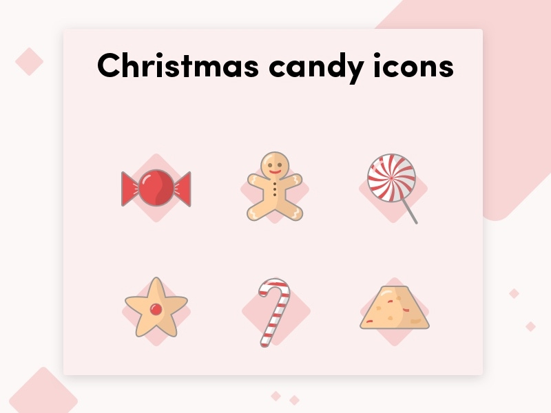 Weihnachten Süßigkeiten Icons