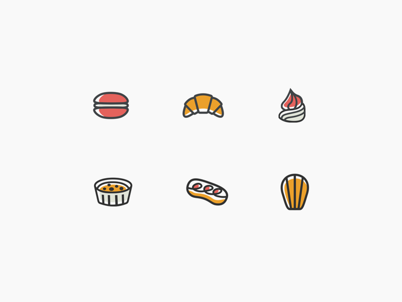 French Dessert Icons