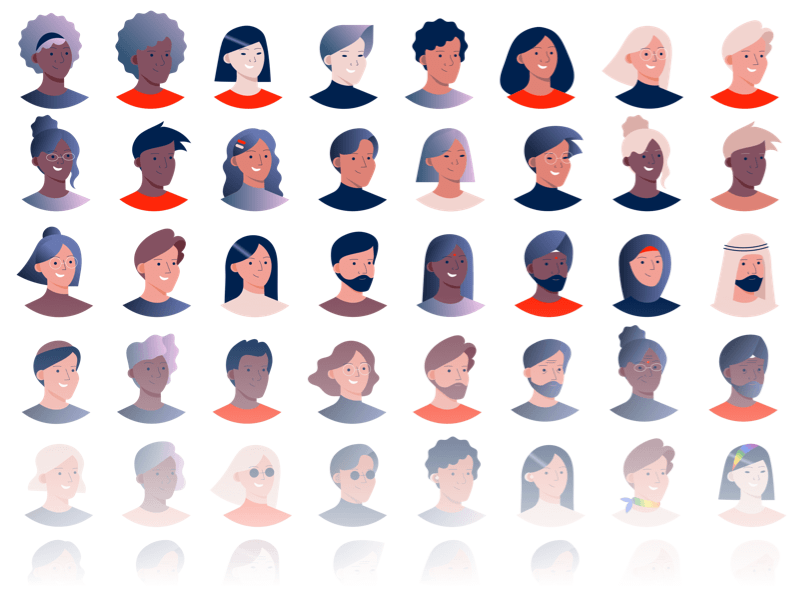 Разнообразные Аватары Sketch ресурсов