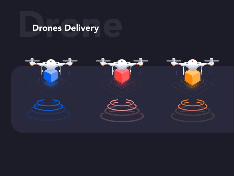 Дроны Иллюстрации для доставки App Sketch ресурсов