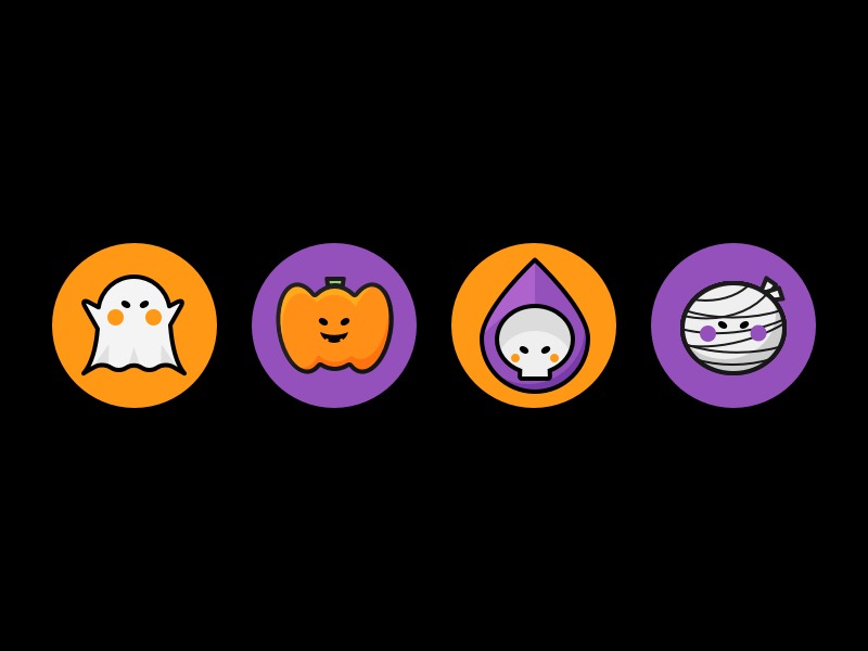 Halloween Gesichter Icons