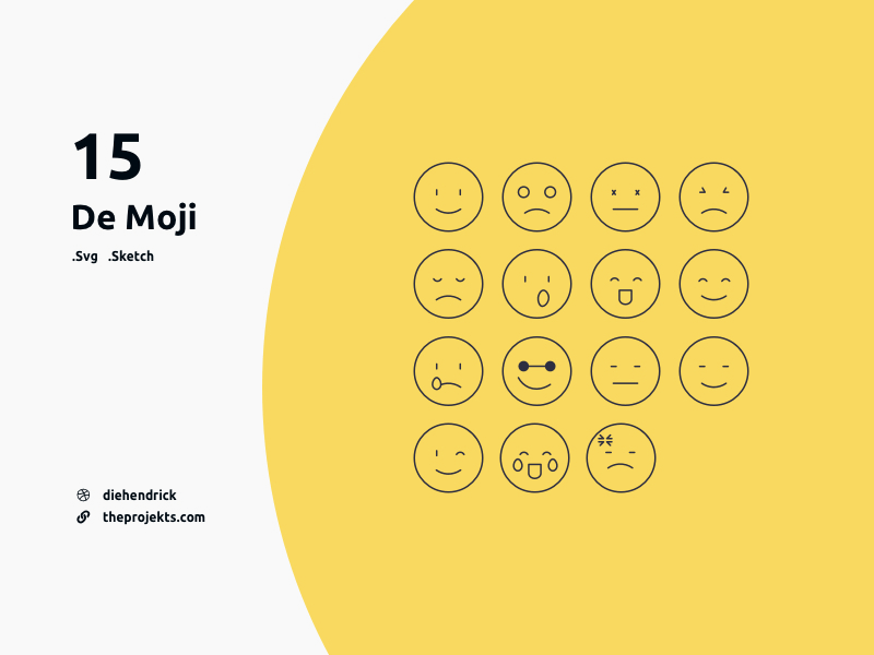 15 Emoji Umriss Icons Set – De Moji
