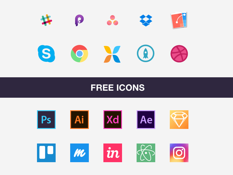 Conjunto de iconos para el flujo de trabajo del diseñador
