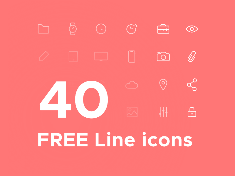 40 icônes de ligne