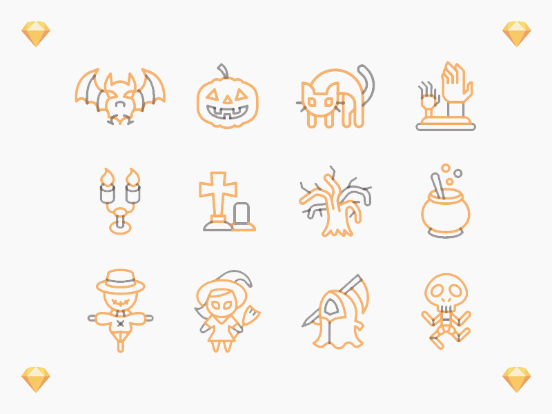 Iconos lindos de Halloween