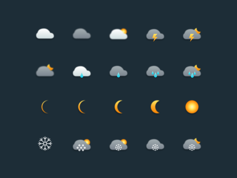 Conjunto de iconos meteorológicos