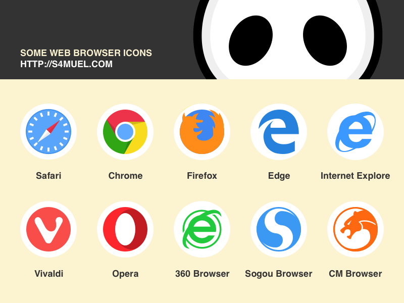 Iconos del navegador web para sketch